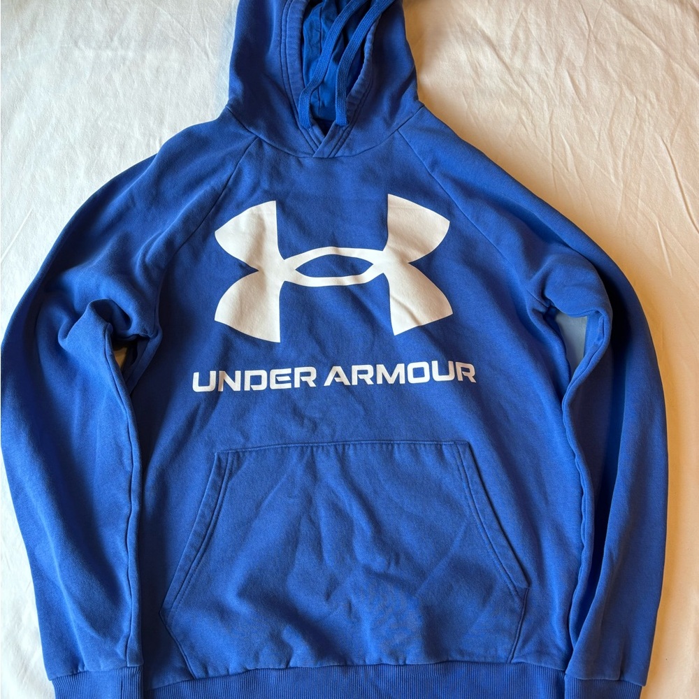 Under Armour Rival Fleece Logo Hoodie in Blue